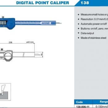 Accud Dijital Nokta Temaslı Kumpas 150mm | 138-006-11