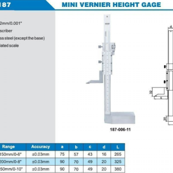 ACCUD Mini Mekanik Yükseklik Mihengiri 300mm | 187-010-11