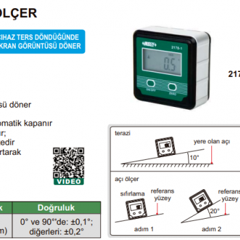 Insize Dijital Terazi ve Açı Ölçer 4x90° | 2170-1