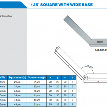 ACCUD 135° Şapkalı Gönye /120x80mm / 849-005-02