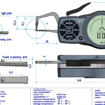 Kroeplin Dijital Dış Çap Kanal Komparatörü '0-10 mm' | K1R10