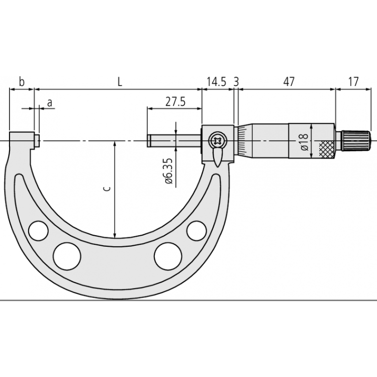 Mitutoyo Hafif ve Atölye Tipi Dış Çap Mikrometreleri 0-25 mm | 103-137