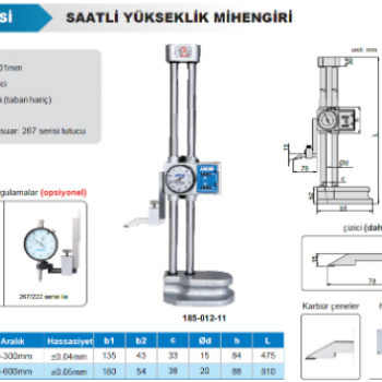 Accud Saatli Yükseklik Mihengiri 185 Serisi/185-012-11