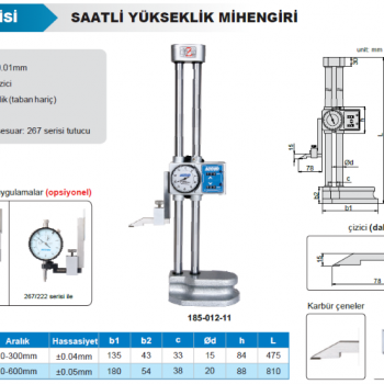 Accud Saatli Yükseklik Mihengiri 185 Serisi/185-024-11