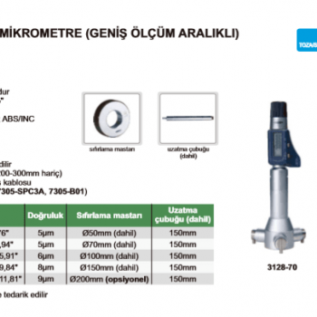 Insize 3128 Dijital Üç Ayaklı Mikrometre (Geniş Ölçüm Aralıklı) I 3128-70
