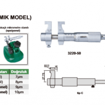 Insize 3220 İç Çap Mikrometre (Ekonomik Model) I 3220-100