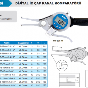 Accud Dijital İç Çap Kanal Komparatörü 15-35mm / 410-035-11