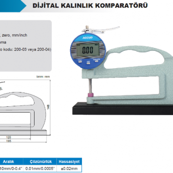 Accud Dijital Kalınlık Komparatörü 0-10mm / 460-010-11B