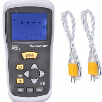 Cem DT613 K Tipi Prob Bağlanabilen 2 Kanallı Termometre