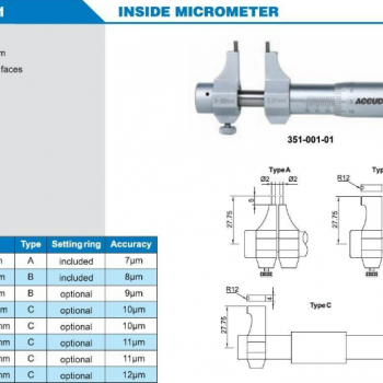 ACCUD Mekanik İç Çap Mikrometresi 5-300mm | 351-001-01