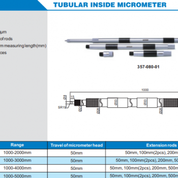 ACCUD Boru Tip İç Çap Mikrometresi 1000-5000mm  | 357-080-01